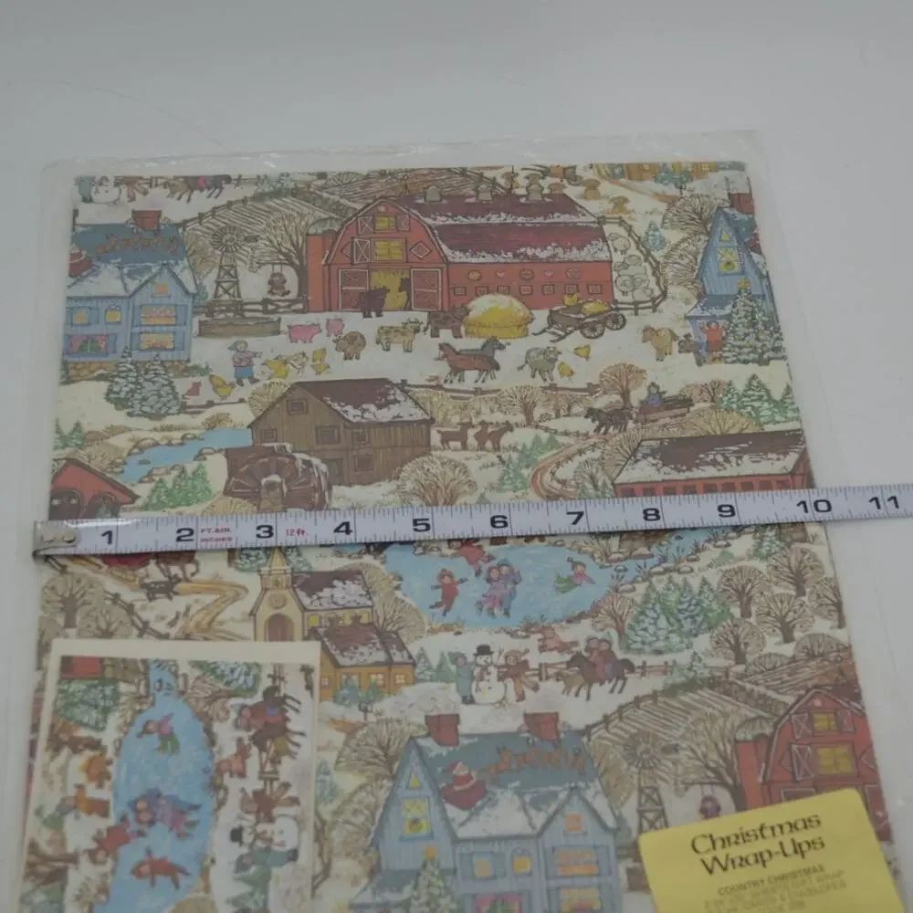 Vintage Current Country Christmas Wrapping Paper Wrap-Ups